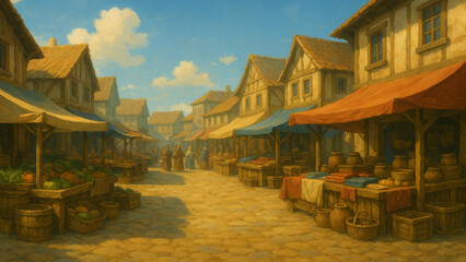 Obraz premium Medieval Landscape illustration 