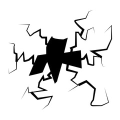 Crack concrete wall texture, Set of vector illustrations of cracks.