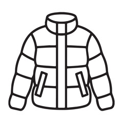 Simple outline drawing of a puffy winter jacket
