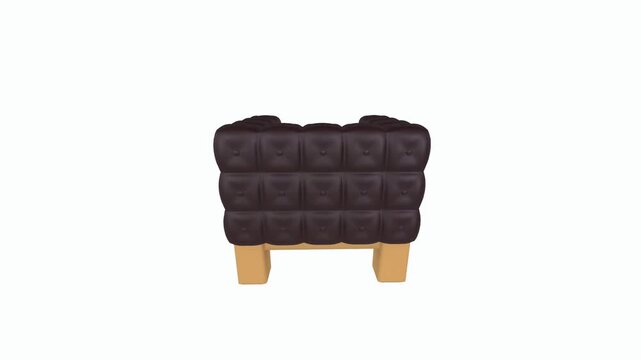 Unique Modern Tufted Chair with Wooden Legs