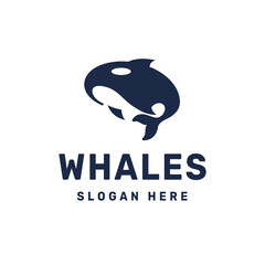 Minimalist Killer Whale Orca Logo Design