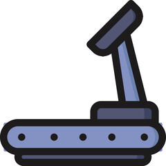 Modern Treadmill With Blue And Gray Color Scheme Isolated On Transparent Background