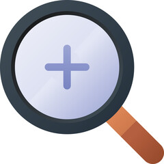 Fototapeta premium Magnifying Glass With Plus Symbol On Transparent Background Representing Zoom In Functionality And Observation Flat Design Vector Illustration
