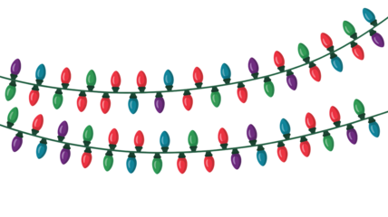 Festive string lights in bright colors bring holiday cheer design