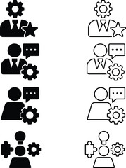Professional Skills and Business Management Settings Icons