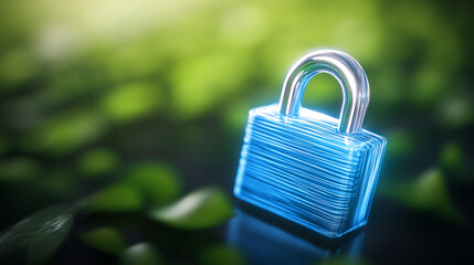 A digital lock sits on a vibrant green background, symbolizing security and protection in technology.
