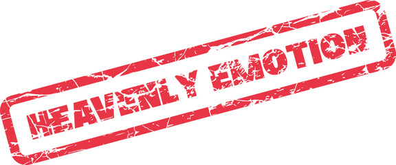 Red rubber stamp icon featuring the bold text Heavenly Emotion with a distressed grunged texture