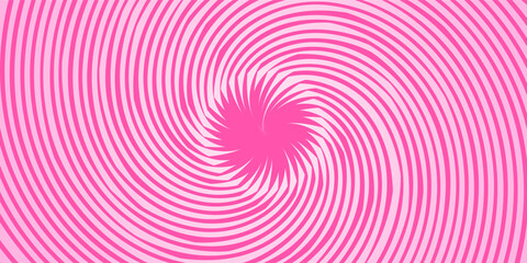 Wavy pink radial stripes background. Strawberry lollipop, candy, yogurt or ice cream print. Rosy sunburst, explosion or surprise manga style effect. Groovy y2k pattern. Vector cartoon illustration.