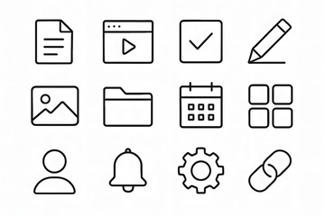 Interface Icons: Clean and minimalist line art icons for various functions. They provide a user-friendly and intuitive interface experience.