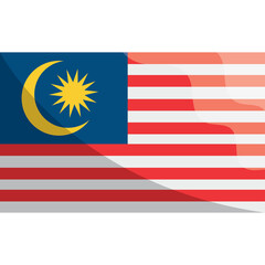 Malaysian Flag With Red And White Stripes Blue Canton With Crescent Moon And Star Transparent Background