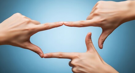 Human hands creating a frame gesture for creative vision, focus, and perspective