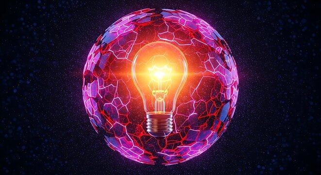 Illuminating Innovation A Brilliant Idea Concept in a Futuristic Sphere