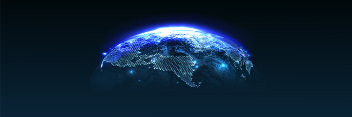 Global network connection. World map point and line composition concept of global business. © kume111000