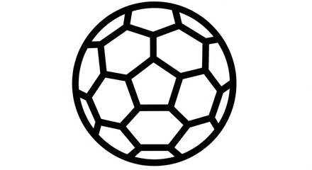 Fototapeta premium Soccer ball icon vector illustration. outline football graphic symbol for sport games, team play, championship, or healthy lifestyle activities.