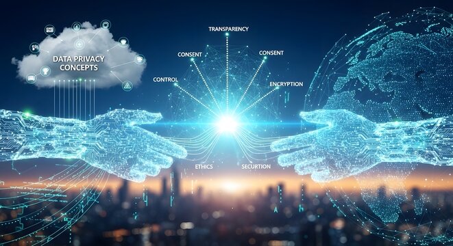 Cybersecurity solutions protecting global data privacy with digital consent and transparency for ethical businesses - Powered by Adobe