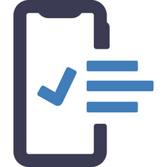Mobile Phone With Checkmark And List Icon Representing Task Completion Or Approval On A Transparent Background
