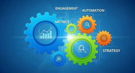 Engagement Automation Strategy - Gears and Metrics for Business Success.