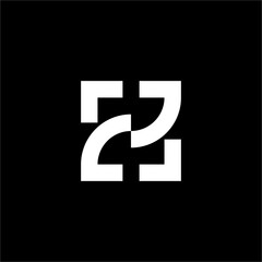 Fototapeta premium Sleek, elegant emblem where the curved Z connects four quadrants, suggesting expansion. Perfect for digital media or corporate consulting.