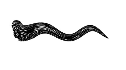 Black wavy brush stroke with ink style texture and abstract paint details.