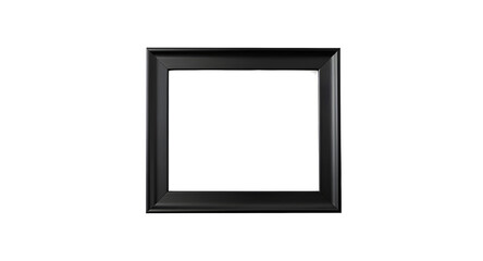 Sleek matte black frame accented with minimal festive ornaments, centered on transparent background for stylish, modern Christmas presentations and creative layouts