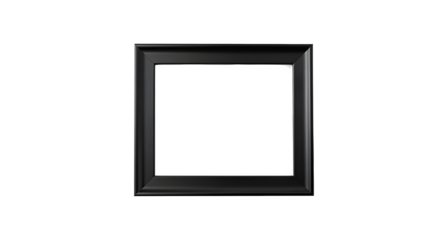 Sleek matte black frame accented with minimal festive ornaments, centered on transparent background for stylish, modern Christmas presentations and creative layouts