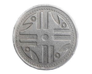 Colombia two hundred pesos coin on a white isolated background