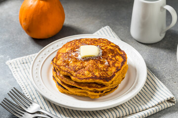 Sweet Homemade Autumn Pumpkin Pancakes