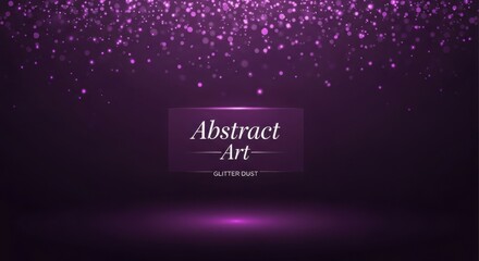 Fototapeta premium Abstract glitter particles falling on purple background