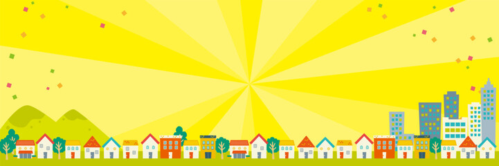 Illustrated cityscape background