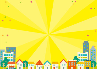 Illustrated cityscape background