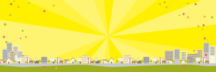 Illustrated cityscape background