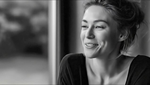 Candid laugh lines sunlit window