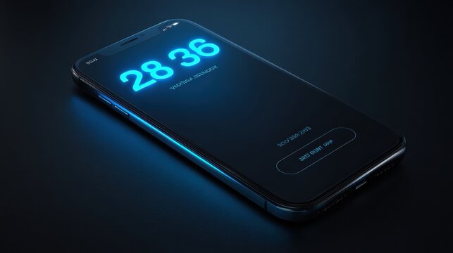 Secure SIM Authentication Interface Showcasing Mobile Cybersecurity and Number Protection on a Sleek Dark Background