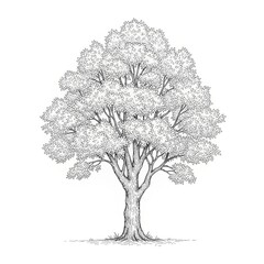 Detailed Tree Illustration - A Study in Botanical Art and Natural Forms.
