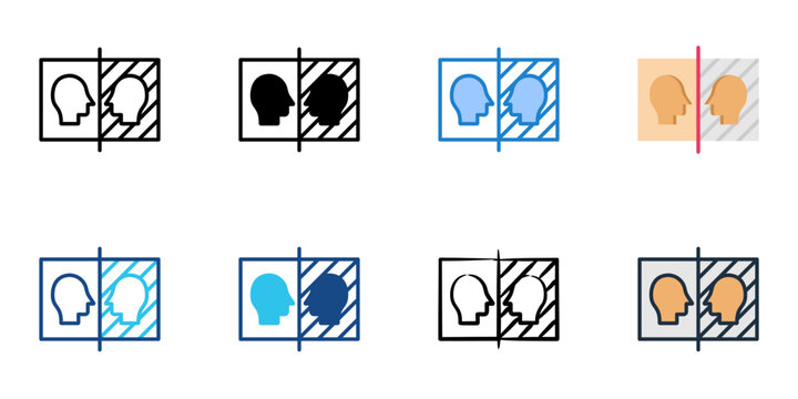 Self reflection icon set multiple style collection vector illustration 
