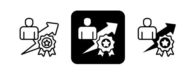 Fototapeta premium Best Employee Solid color and black line drawing vector illustration set