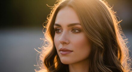 Soft Warm-Light Portrait of a Thoughtful Woman