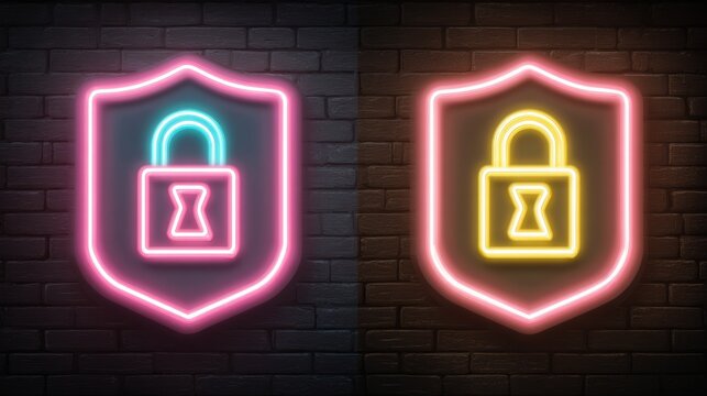 Secure Blockchain Smart Contract Seal Design Highlighting Decentralized Protection in Neon Digital Style