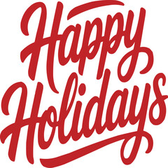 Holiday Lettering Art Modern Hand-Lettered “Happy Holidays” Design