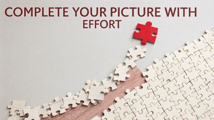 A red puzzle piece leading to completion of an effort