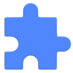 Obraz premium Illustration of a Blue Puzzle Piece