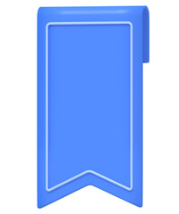 Blue Ribbon Banner 3D Render