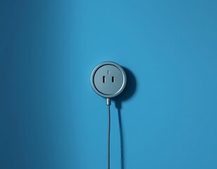 A vintage blue radio and silver telephone object illustration with a success key icon