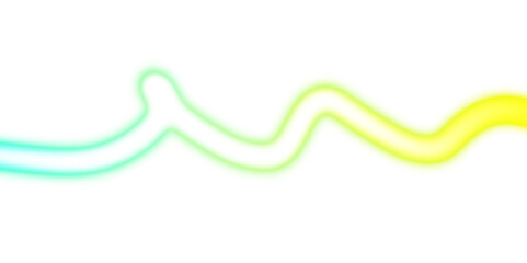 Neon glowing light streak rays wave shaped overlay PNG. Abstract glowing neon lights flow rays lens flare or light beams effect, transparent background.