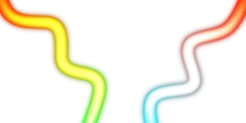 Neon glowing light streak rays wave shaped overlay PNG. Abstract glowing neon lights flow rays lens flare or light beams effect, transparent background.