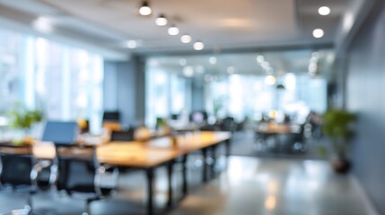 Abstract blurred office interior room. blurry working space with defocused effect. use for background or backdrop in business concept. High quality