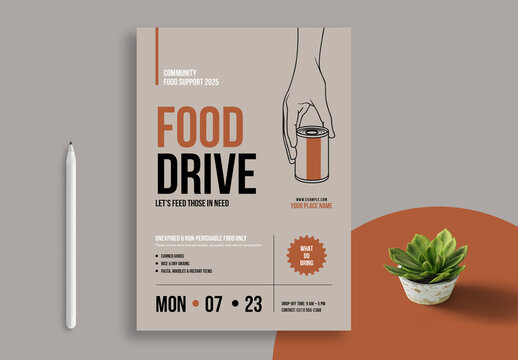 Food Drive Poster Template Layout