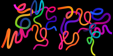 Fototapeta premium Abstract colorful neon light art sign with glowing stars design for a happy new year celebration party greeting card