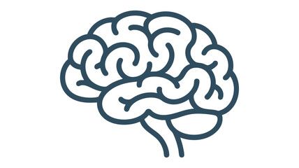 Human brain outline concept icon