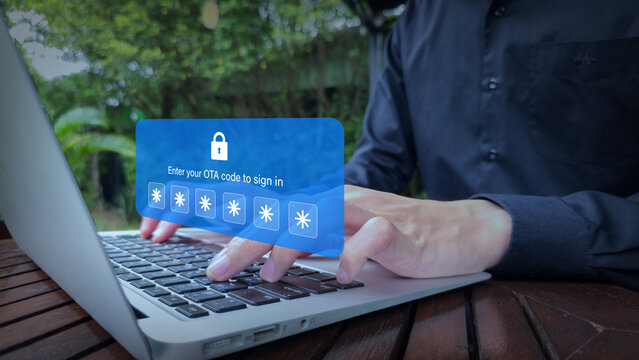Laptop OTA Code Entry Interface in Outdoor Setting